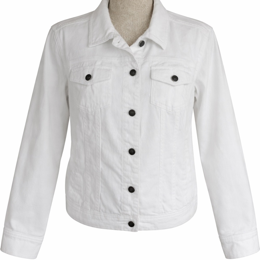 Christopher & Banks White Stretch Denim Jacket